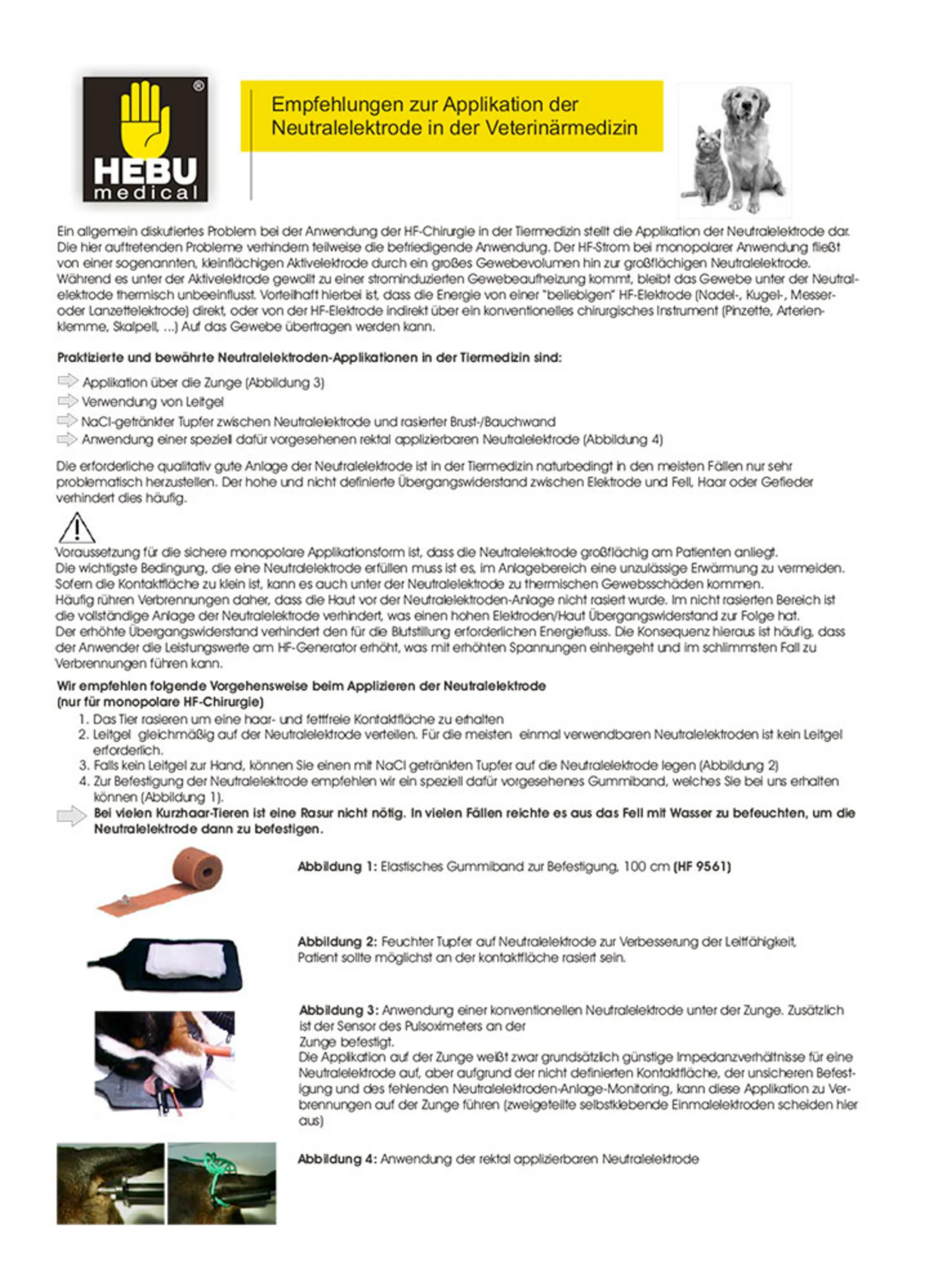 Anwendungsempfehlungen zur Neutralelektrode in der Veterinärmedizin von HEBUmedical
